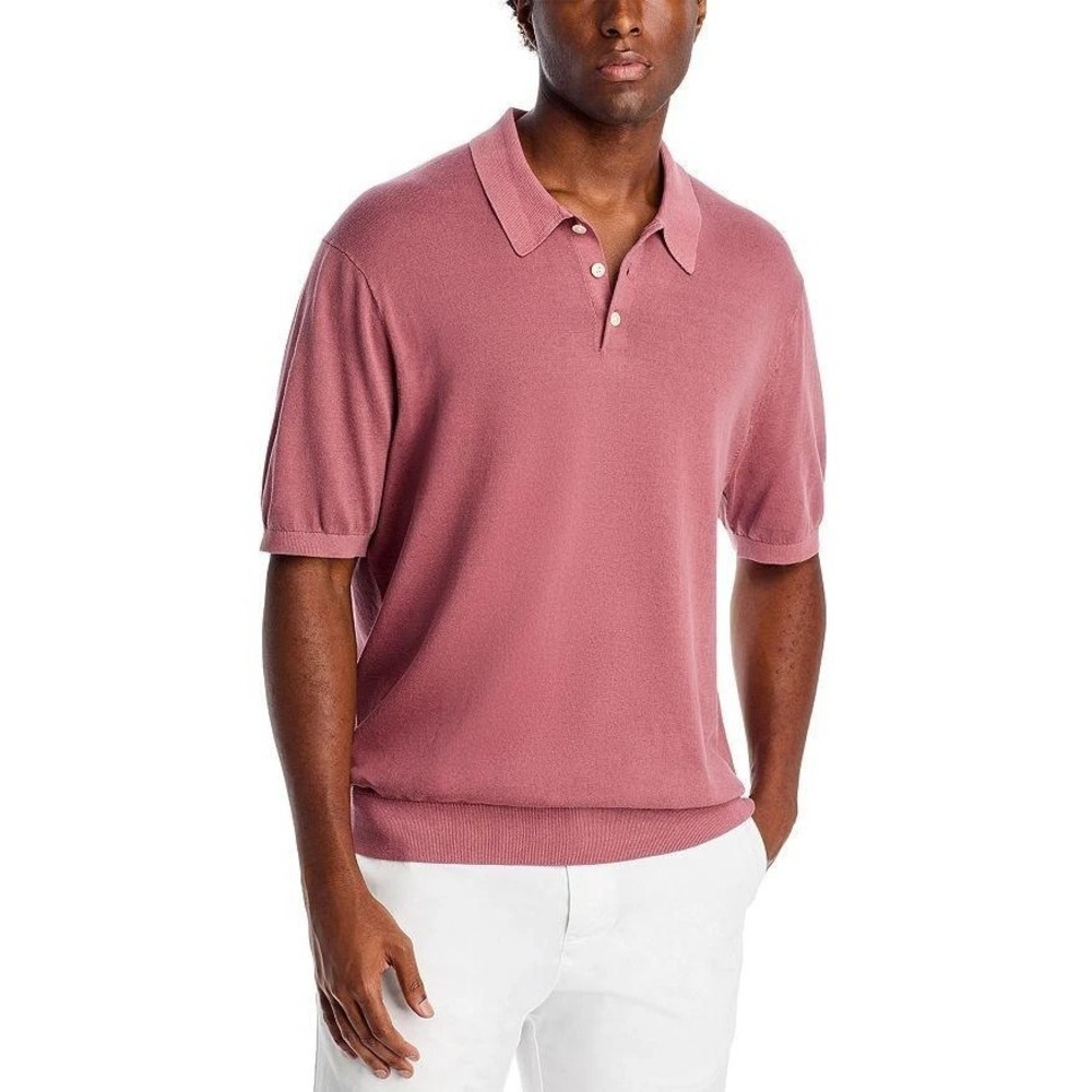 Madewell X-Sm. Johnny Collar Soft‎ Pink Polo Short Sleeve Casual Sweater